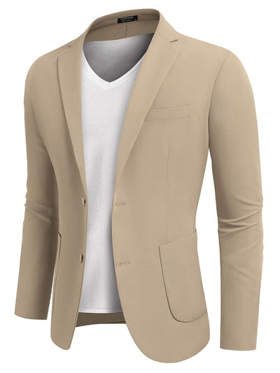 Classic Lightweight Suit Jacket (US Only) Blazer coofandy Khaki S 