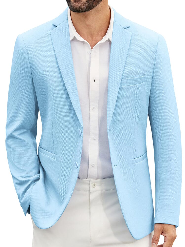 Casual Two-Button Suit Jacket (US Only) Blazer coofandy Light Blue S 