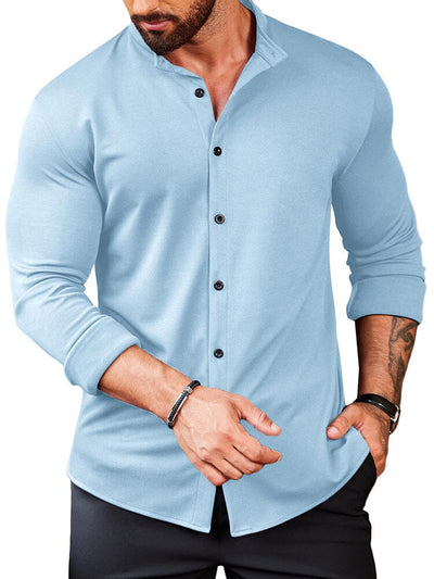 Casual Wrinkle Free Button Shirt (US Only) Shirts coofandy Light Blue S 