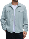 Leisure 100% Cotton Denim Jacket (US Only) Jackets coofandy Light Blue S 
