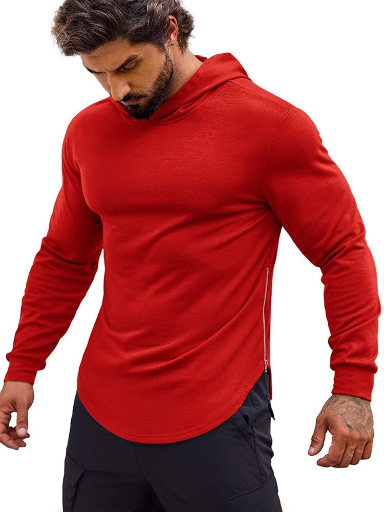 Workout Muscle Fit Cotton Blend Hoodie (US Only) Hoodies Coofandy's Red S 