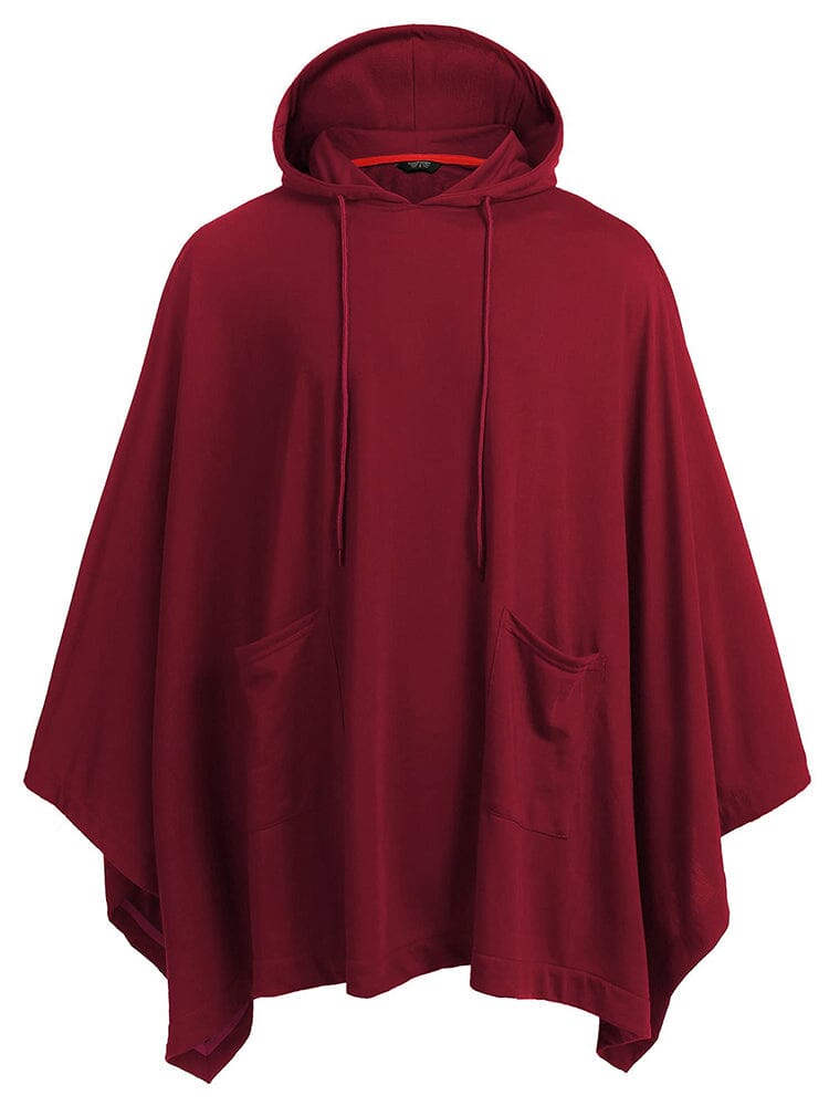 Casual Hooded Poncho Cape (US Only) Cape coofandy Red S 