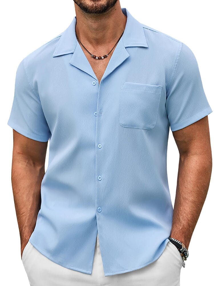 Essential Casual Textured Shirt (US Only) Shirts coofandy Sky Blue S 