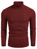 Classic Slim Fit Turtleneck Sweater (US Only) Sweaters coofandy Wine Red S 