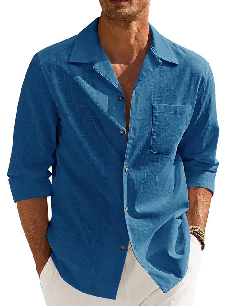 Soft Classic Fit Cotton Shirt (US Only) Shirts coofandy Blue S 