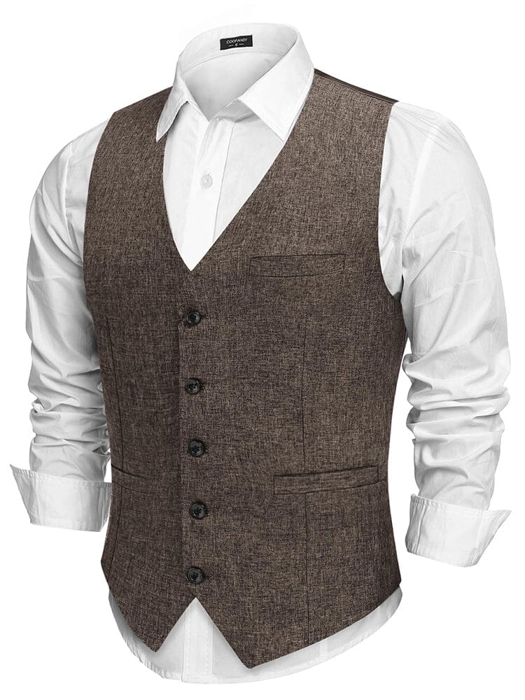 Formal Slim Fit Suit Vest (US Only) Vest coofandy Brown S 