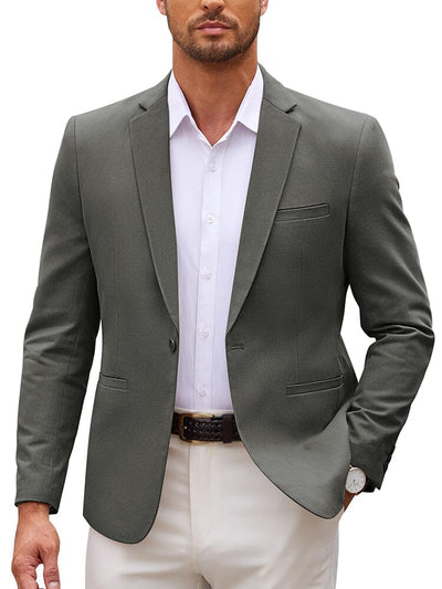 Casual One Button Suit Jacket (US Only) Blazer coofandy Dark Grey S 