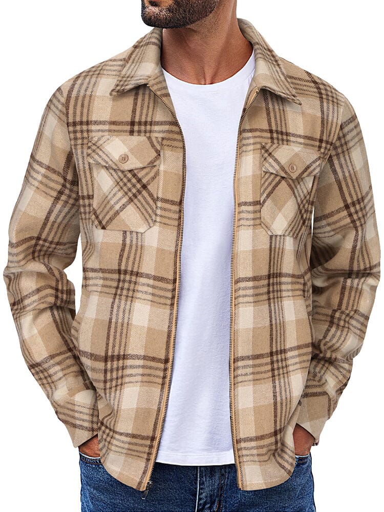 Casual Flannel Plaid Shirt Jacket (US Only) – COOFANDY