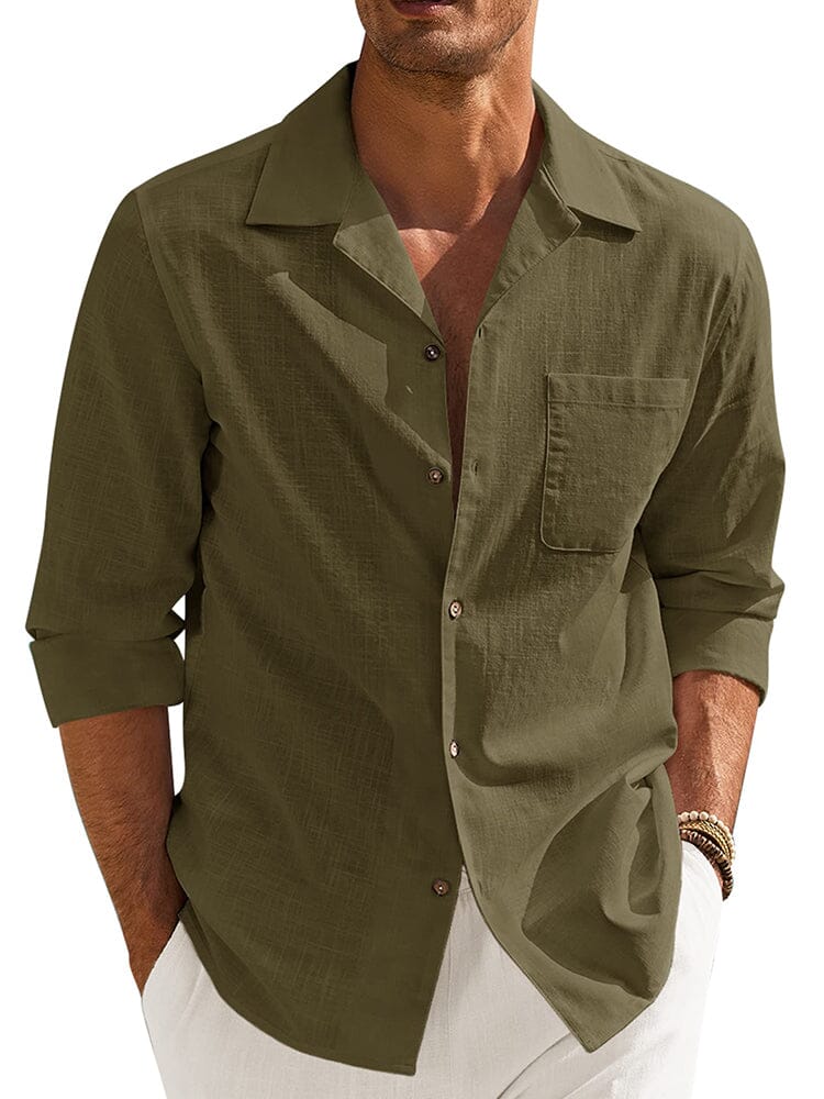 Soft Classic Fit Cotton Shirt (US Only) Shirts coofandy Army Green S 