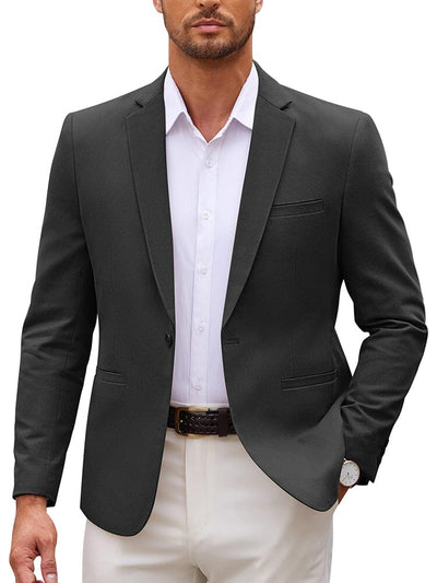 Casual One Button Suit Jacket (US Only) Blazer coofandy Black S 