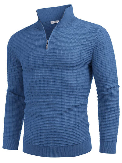 Soft Polo Collar Knit Sweater (US Only) Sweater coofandy Blue S 