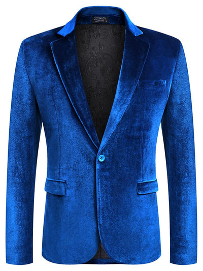 Luxury Velvet Blazer Jacket (US Only) Blazer coofandy Blue S 