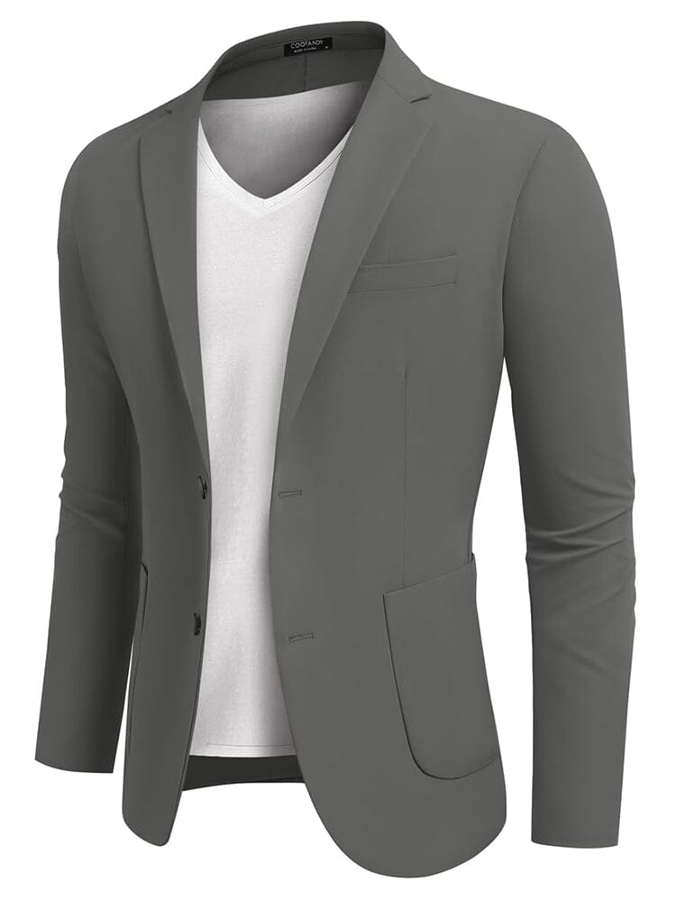 Classic Lightweight Suit Jacket (US Only) Blazer coofandy Dark Grey S 