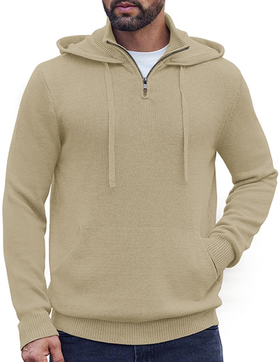 Casual Turtleneck Knit Hoodie (US Only) Hoodies coofandy 