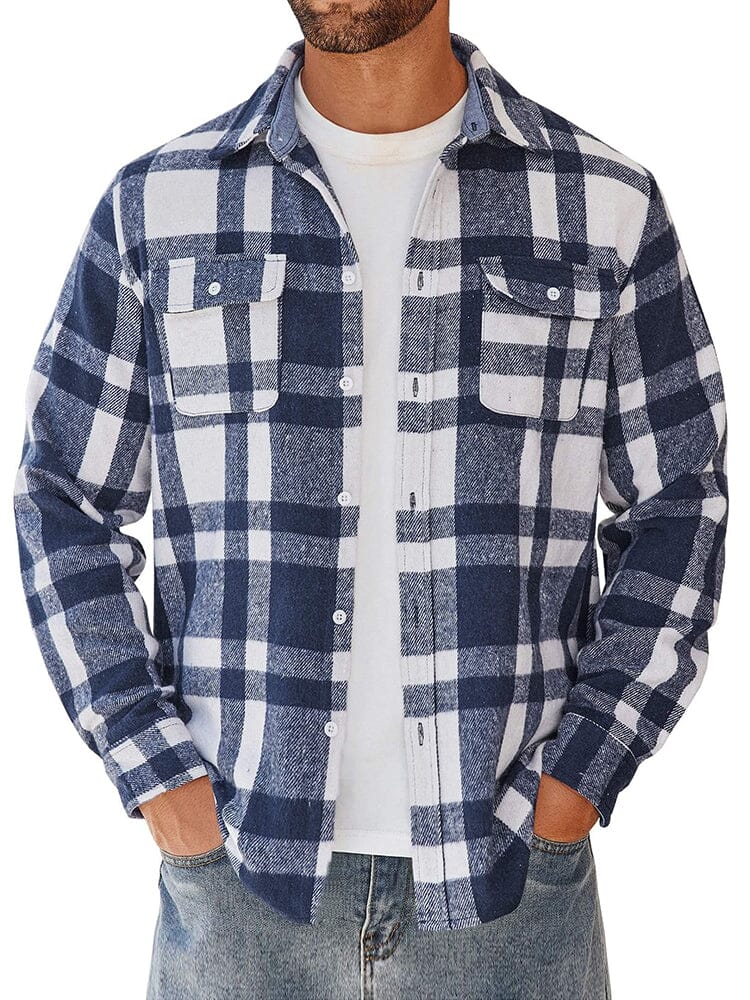 Leisure Checked Flannel Shirt – COOFANDY