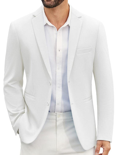 Casual Two-Button Suit Jacket (US Only) Blazer coofandy White S 