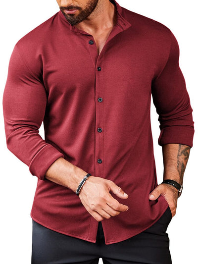 Casual Wrinkle Free Button Shirt (US Only) Shirts coofandy Wine Red S 