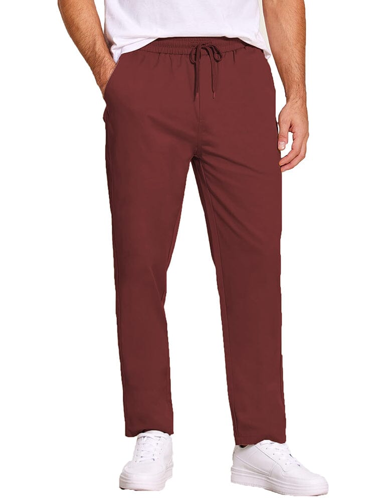 Classic Simple Relaxed Pants (US Local) Pants coofandy Wine Red S 