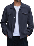 Leisure 100% Cotton Denim Jacket (US Only) Jackets coofandy Navy Blue S 