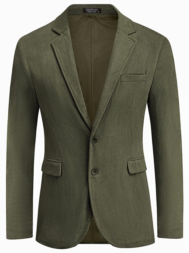 Leisure Corduroy Blazer Jacket (US Only) Blazer coofandy Army Green S 