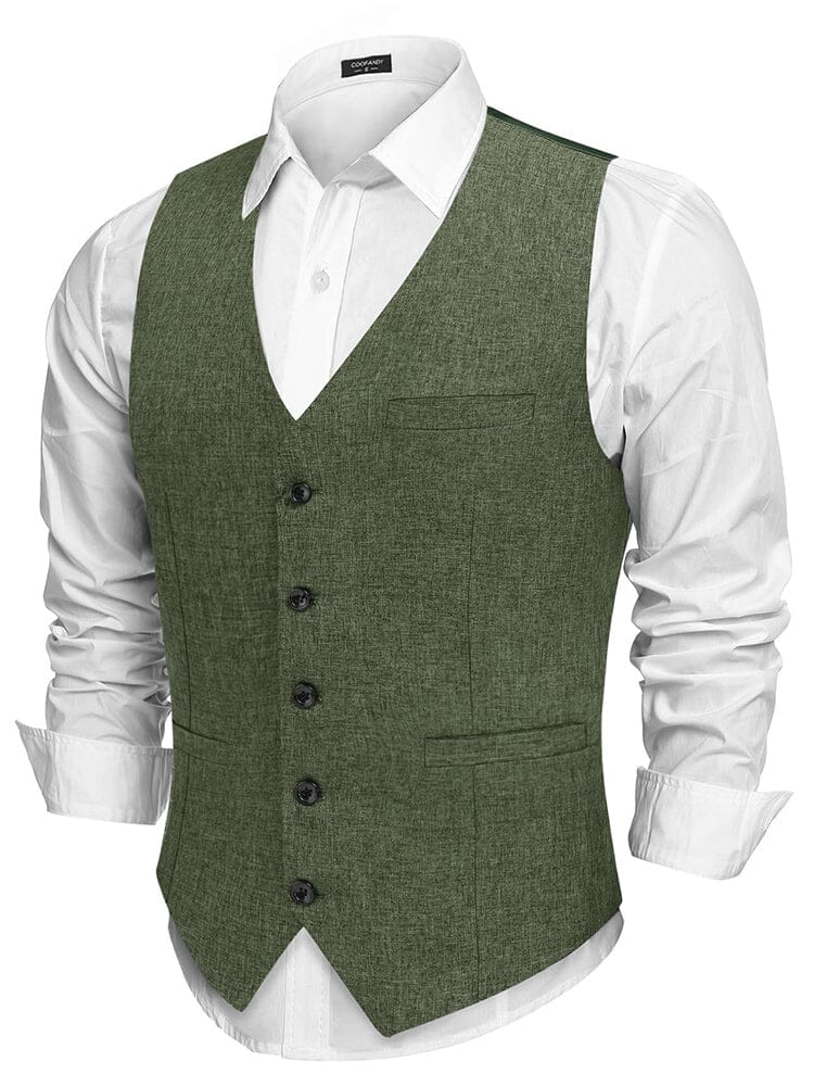 Formal Slim Fit Suit Vest (US Only) Vest coofandy Army Green S 