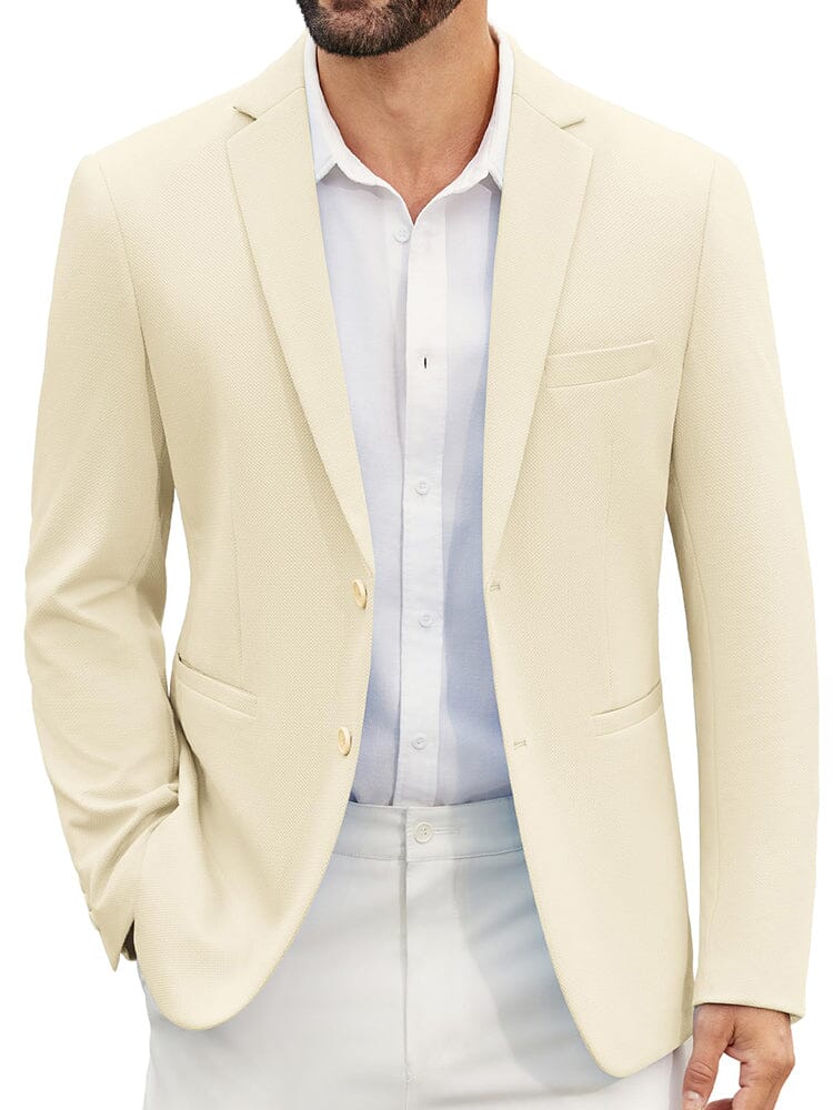 Casual Two-Button Suit Jacket (US Only) Blazer coofandy Beige S 