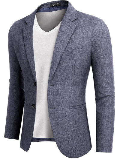Classic Two Button Suit Jacket (US Only) Blazer coofandy Blue S 
