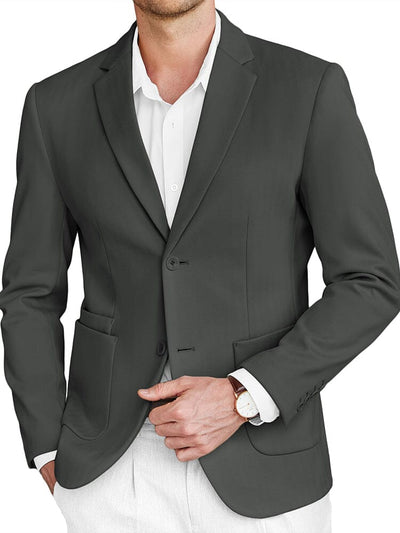 Classic Two Button Tweed Blazer (US Only) Blazer coofandy Dark Grey S 