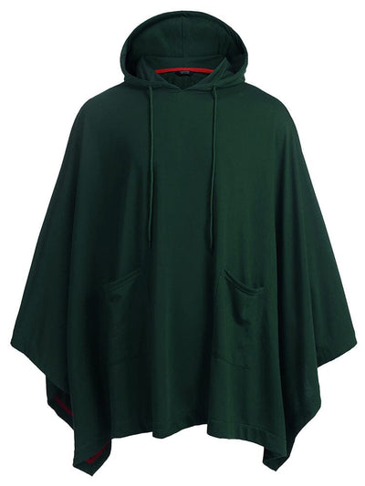 Casual Hooded Poncho Cape (US Only) Cape coofandy Green Black S 