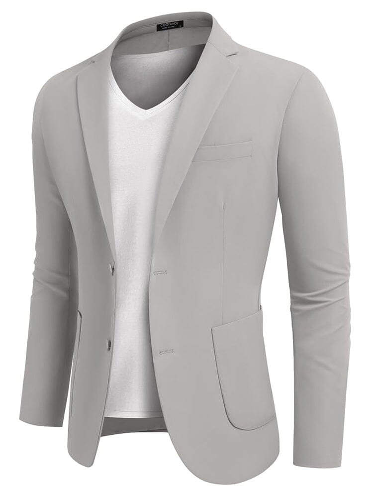 Classic Lightweight Suit Jacket (US Only) Blazer coofandy Light Grey S 