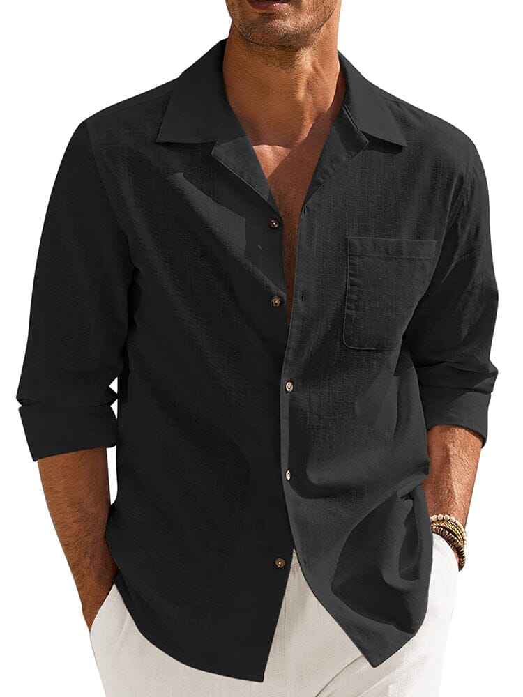 Soft Classic Fit Cotton Shirt (US Only) Shirts coofandy Black S 
