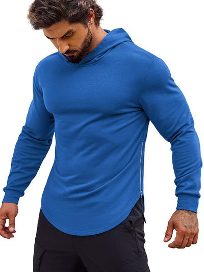 Workout Muscle Fit Cotton Blend Hoodie (US Only) Hoodies Coofandy's Blue S 