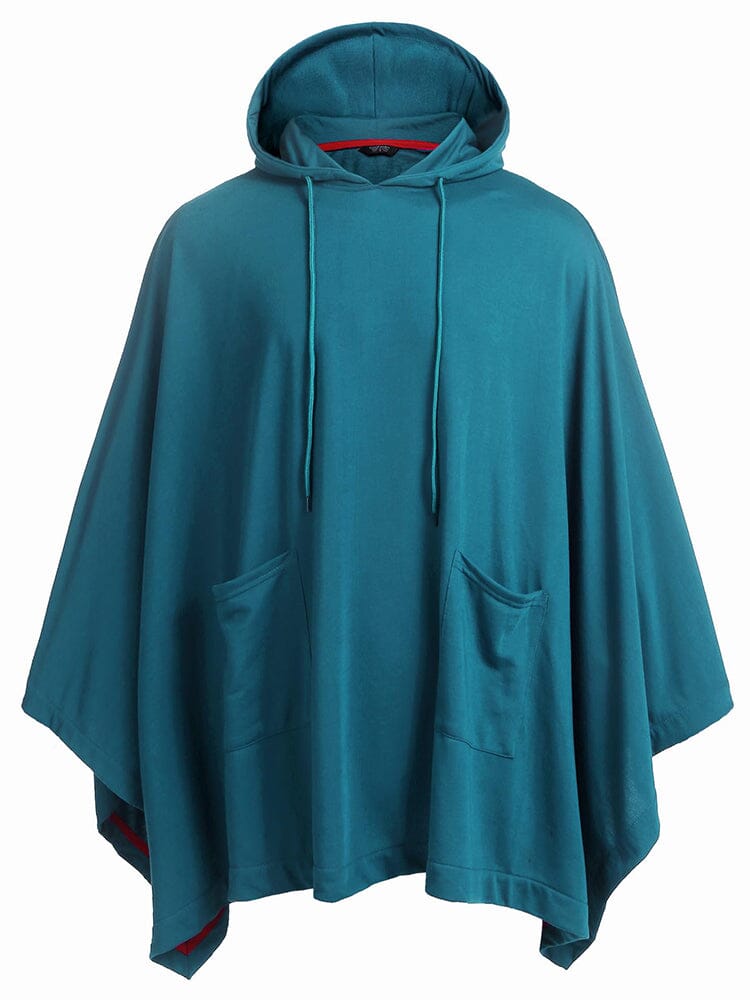 Casual Hooded Poncho Cape (US Only) Cape coofandy Blue Green S 