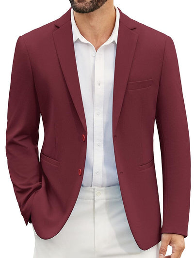Casual Two-Button Suit Jacket (US Only) Blazer coofandy Wine Red S 