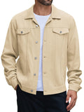 Leisure 100% Cotton Denim Jacket (US Only) Jackets coofandy Cream S 