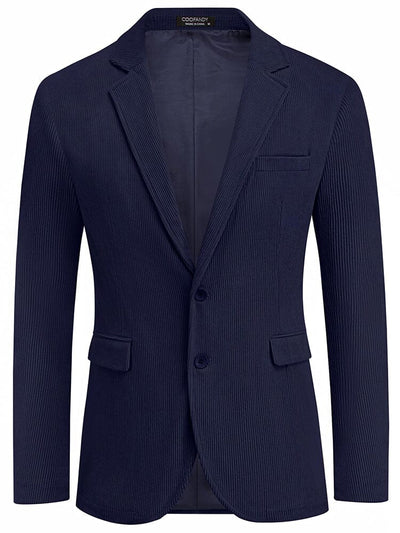 Leisure Corduroy Blazer Jacket (US Only) Blazer coofandy Dark Blue S 