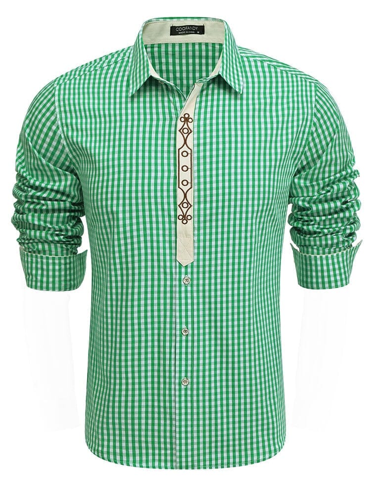 Leisure Comfort Plaid Shirt Shirts coofandy Green S 