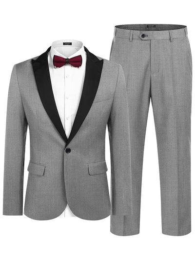 Formal 2-Piece Suit Set (US Only) Blazer coofandy Grey XS 
