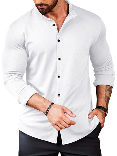 Casual Wrinkle Free Button Shirt (US Only) Shirts coofandy White S 