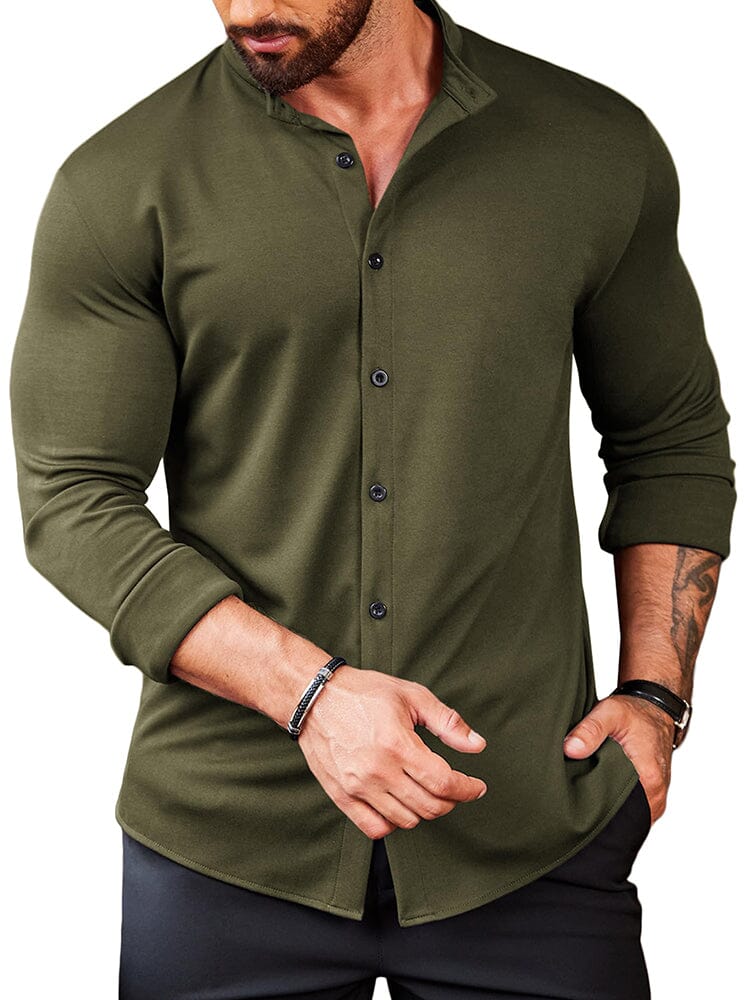 Casual Wrinkle Free Button Shirt (US Only) Shirts coofandy Army Green S 