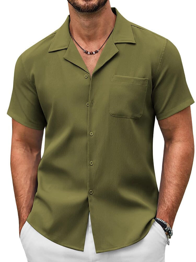 Essential Casual Textured Shirt (US Only) Shirts coofandy Army Green S 