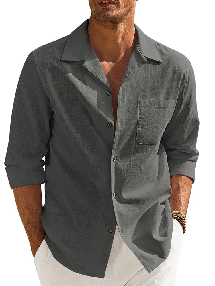 Soft Classic Fit Cotton Shirt (US Only) Shirts coofandy Dark Grey S 