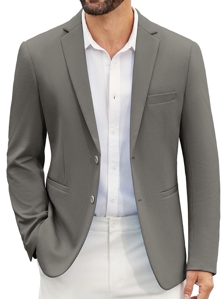 Casual Two-Button Suit Jacket (US Only) Blazer coofandy Dark Grey S 