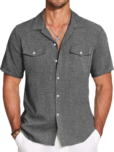 Casual Cuban Collar Summer Shirt (US Only) Shirts coofandy Dark Grey S 