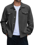 Leisure 100% Cotton Denim Jacket (US Only) Jackets coofandy Dark Grey S 