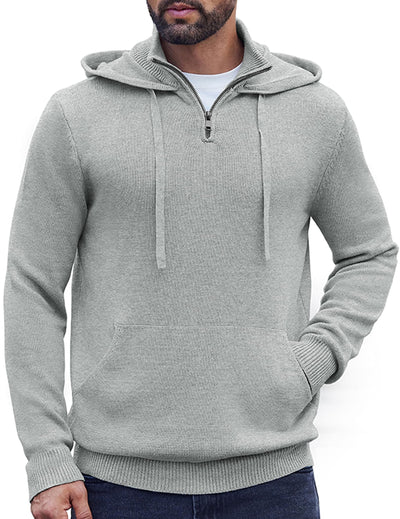 Casual Turtleneck Knit Hoodie (US Only) Hoodies coofandy 