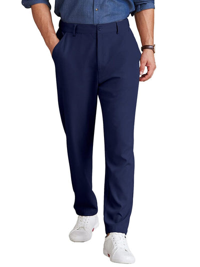 Classic Solid Color Chino Pants (US Only) Pants coofandy Navy Blue S 