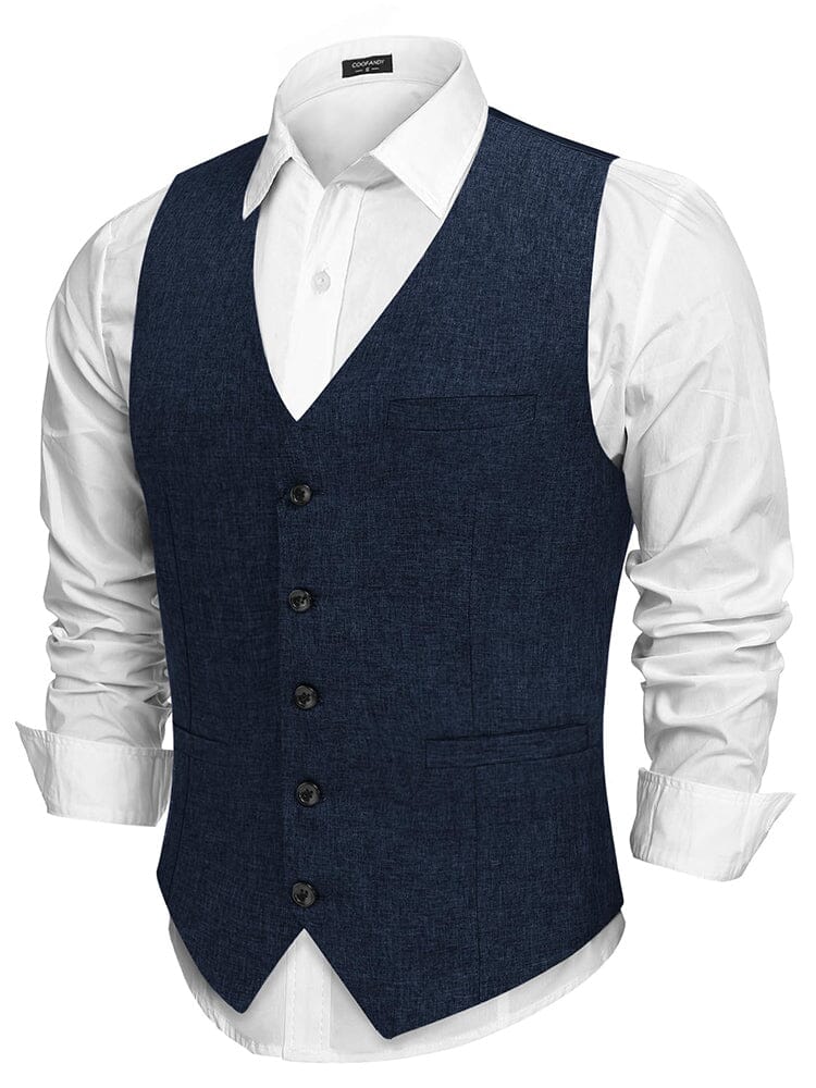 Formal Slim Fit Suit Vest (US Only) Vest coofandy Navy Blue S 