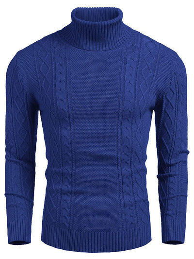 Classic Slim Fit Turtleneck Sweater (US Only) Sweaters coofandy Royal Blue S 