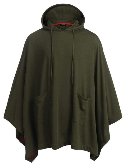 Casual Hooded Poncho Cape (US Only) Cape coofandy Army Green S 